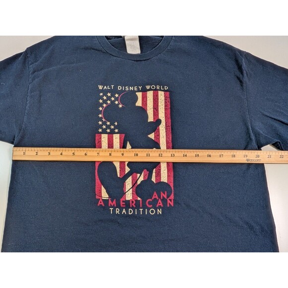 VTG Walt Disney World An American Tradition Mickey Mouse Shirt Size L Dark Blue - Picture 5 of 7